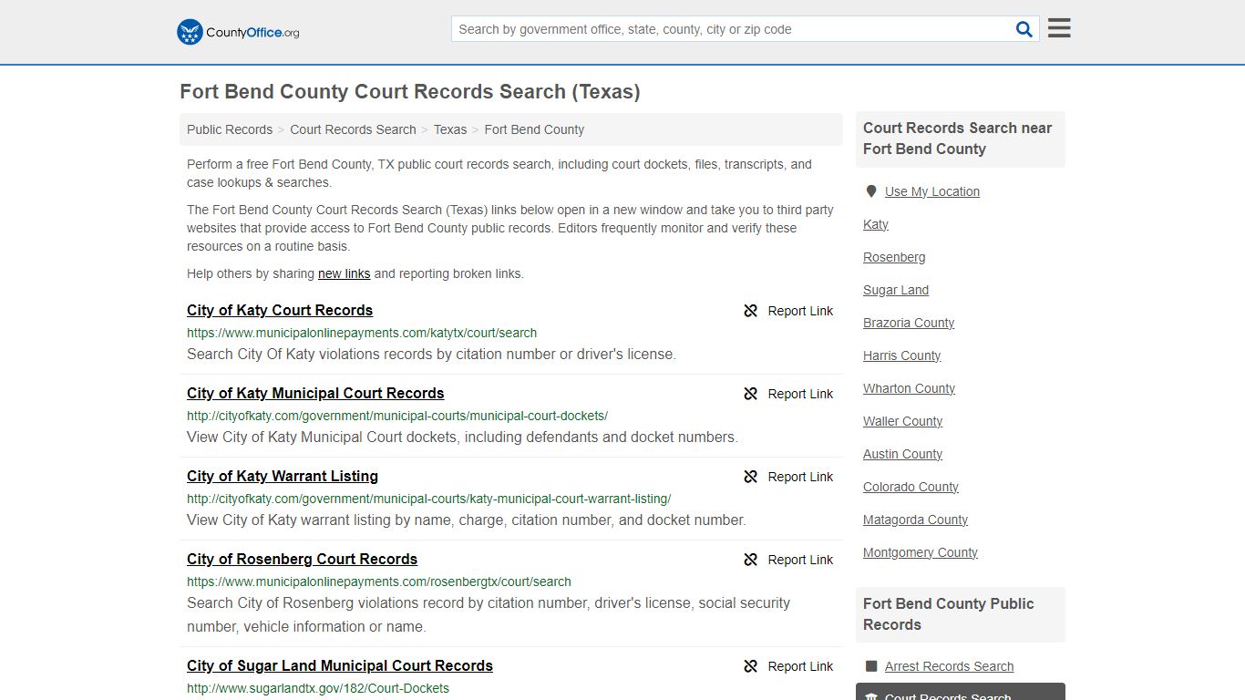 Fort Bend County Court Records Search (Texas) - County Office